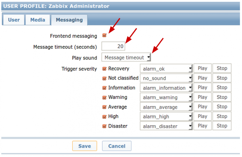 Zabbix profile configuration