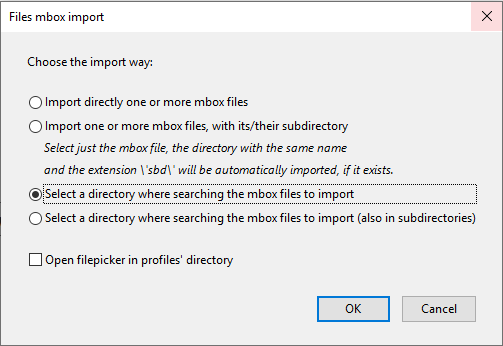 Import MBOX mode (3rd option)